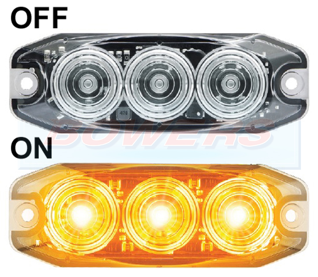 LED Autolamps 11CAT1M 12v 24v Compact Low Profile LED Clear Front Indicator Light Lamp H Bowers